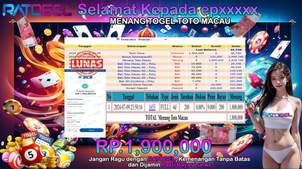 BUKTI JACKPOT TOGEL TOTO MACAU TERPERCAYA DI INDONESIA TGL 10-07-2024