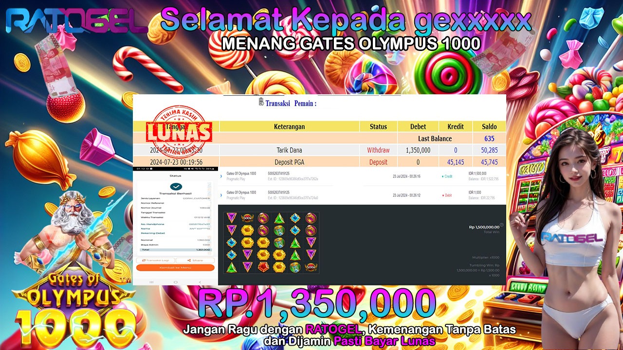 BUKTI JACKPOT SLOT GATES OLYMPUS 1000 TERPERCAYA DI INDONESIA TGL 23-07-2024